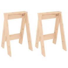 Tabourets lot de 2 40x40x60 cm bois massif de pin