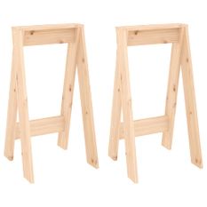 Tabourets lot de 2 40x40x75 cm bois massif de pin