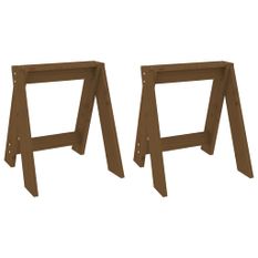 Tabourets lot de 2 marron miel 40x40x45 cm bois massif de pin