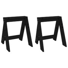 Tabourets lot de 2 noir 40x40x45 cm bois massif de pin