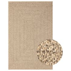 Tapis 160x230 cm aspect jute intérieur et extérieur