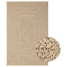 Tapis 200x290 cm aspect jute intérieur et extérieur