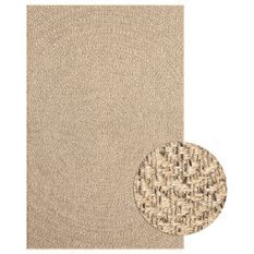 Tapis 200x290 cm aspect jute intérieur et extérieur