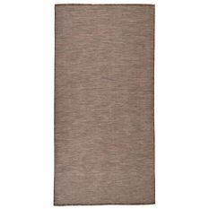 Tapis à tissage plat d'extérieur 100x200 cm Marron