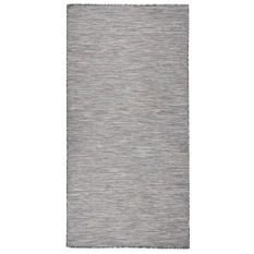 Tapis à tissage plat d'extérieur 100x200 cm Marron et noir