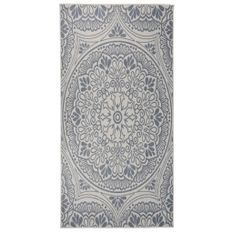 Tapis à tissage plat d'extérieur 100x200 cm Motif bleu