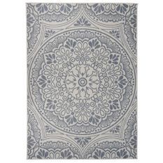 Tapis à tissage plat d'extérieur 120x170 cm Motif bleu