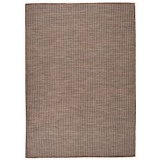 Tapis à tissage plat d'extérieur 140x200 cm Marron