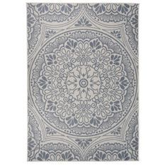 Tapis à tissage plat d'extérieur 140x200 cm Motif bleu