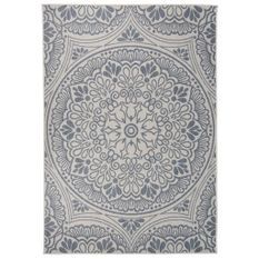 Tapis à tissage plat d'extérieur 160x230 cm Motif bleu