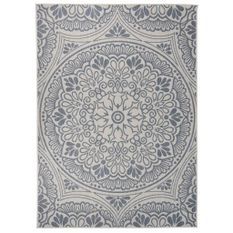 Tapis à tissage plat d'extérieur 200x280 cm Motif bleu