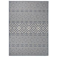 Tapis à tissage plat d'extérieur 200x280 cm Rayures bleues