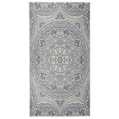 Tapis à tissage plat d'extérieur 80x150 cm Motif bleu