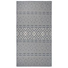 Tapis à tissage plat d'extérieur 80x150 cm Rayures bleues