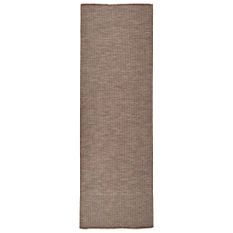 Tapis à tissage plat d'extérieur 80x250 cm Marron