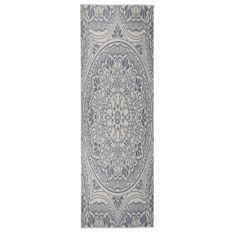 Tapis à tissage plat d'extérieur 80x250 cm Motif bleu