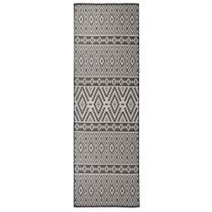 Tapis à tissage plat d'extérieur 80x250 cm Rayures noires