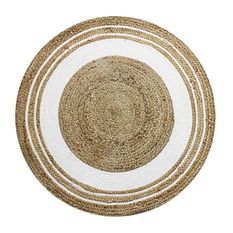 Tapis cercle Funny Jute - Ø90 cm - Blanc