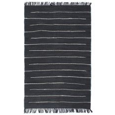 Tapis Chindi Coton tissé à la main 120 x 170 cm Anthracite 2