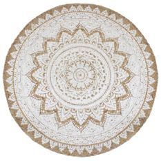 Tapis de sol Jute tressée imprimée 180 cm Rond