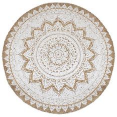 Tapis de sol Jute tressée imprimée 210 cm Rond