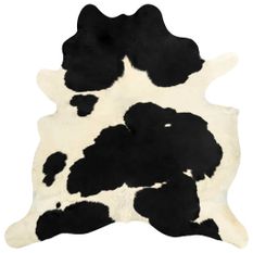 Tapis en peau de vache véritable noir et blanc 180x220 cm