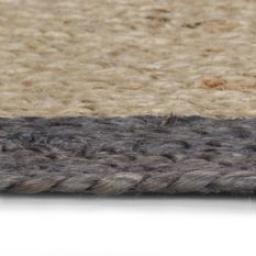 Tapis fait à la main Jute avec bord gris foncé 210 cm