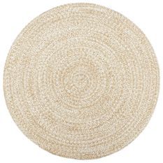 Tapis fait à la main Jute Blanc et marron 210 cm