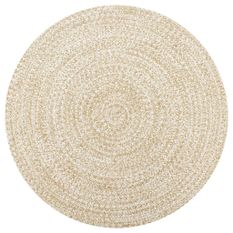 Tapis fait à la main Jute Blanc et naturel 150 cm