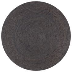 Tapis fait à la main Jute Rond 120 cm Gris foncé