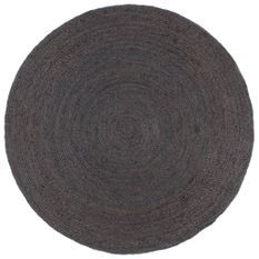 Tapis fait à la main Jute Rond 240 cm Gris foncé