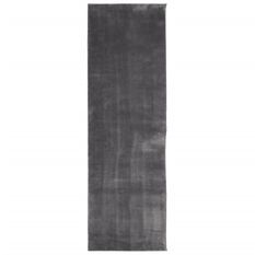 Tapis HUARTE à poils courts doux et lavable anthracite 80x250cm