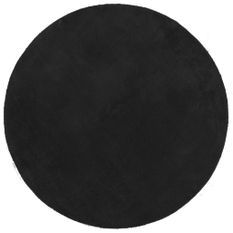 Tapis HUARTE à poils courts doux et lavable noir Ø 120 cm