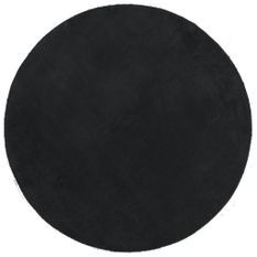 Tapis HUARTE à poils courts doux et lavable noir Ø 160 cm