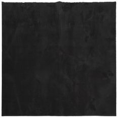 Tapis HUARTE à poils courts doux et lavable noir 160x160 cm