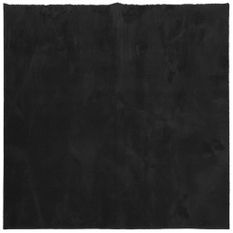 Tapis HUARTE à poils courts doux et lavable noir 200x200 cm