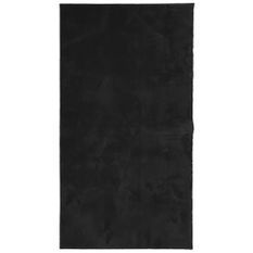 Tapis HUARTE à poils courts doux et lavable noir 60x110 cm