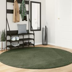 Tapis HUARTE à poils courts doux et lavable vert forêt Ø 200 cm