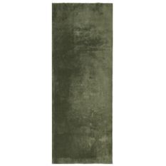 Tapis HUARTE à poils courts doux et lavable vert forêt 80x200cm