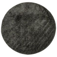 Tapis ISTAN à poils longs aspect brillant anthracite Ø 100 cm