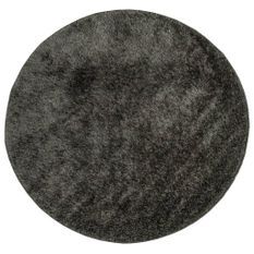 Tapis ISTAN à poils longs aspect brillant anthracite Ø 120 cm