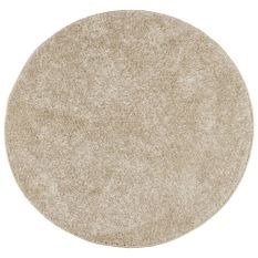 Tapis ISTAN à poils longs aspect brillant beige Ø 100 cm