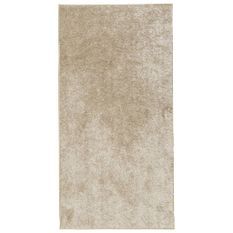 Tapis ISTAN à poils longs aspect brillant beige 100x200 cm