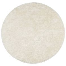 Tapis ISTAN à poils longs aspect brillant crème Ø 100 cm