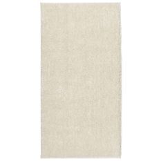 Tapis ISTAN à poils longs aspect brillant crème 100x200 cm