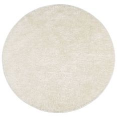 Tapis ISTAN à poils longs aspect brillant crème Ø 120 cm