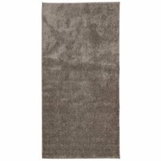 Tapis ISTAN à poils longs aspect brillant gris 100x200 cm