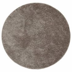 Tapis ISTAN à poils longs aspect brillant gris Ø 120 cm