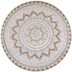 Tapis Jute tressé imprimé 120 cm rond