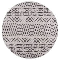 Tapis lavable antidérapant φ120 cm Noir et blanc